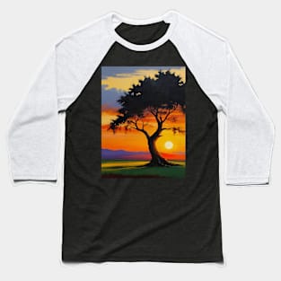 tree sunset Baseball T-Shirt